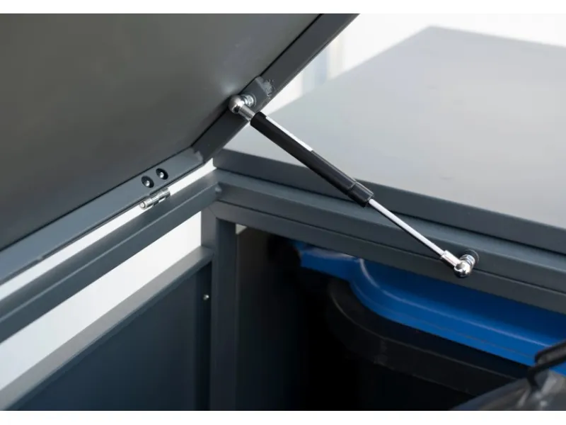 Westmann Mülltonnenboxen|Gartenschränke|Mülltonnenbox Kubus Metall 5er Box 240 l Anthrazit 116 x 332 x 80 cm