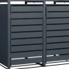 Westmann Mülltonnenboxen|Gartenschränke|Mülltonnenbox Kubus Metall 2er Box 240 l Anthrazit 116 x 132 x 80 cm