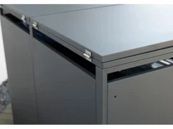 Westmann Mülltonnenboxen|Gartenschränke|Mülltonnenbox Kubus Metall 2er Box 240 l Anthrazit 116 x 132 x 80 cm