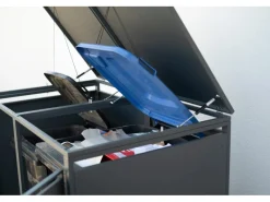 Westmann Mülltonnenboxen|Gartenschränke|Mülltonnenbox Kubus Metall 2er Box 240 l Anthrazit 116 x 132 x 80 cm