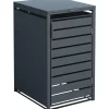 Westmann Mülltonnenboxen|Mülltonnenbox Kubus Metall 1er Box 240 l Anthrazit 116 x 68 x 80 cm