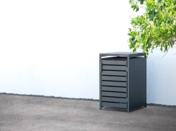 Westmann Mülltonnenboxen|Mülltonnenbox Kubus Metall 1er Box 240 l Anthrazit 116 x 68 x 80 cm