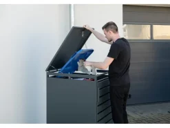 Westmann Mülltonnenboxen|Mülltonnenbox Kubus Metall 1er Box 240 l Anthrazit 116 x 68 x 80 cm