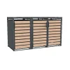 Mülltonnenbox Lacina 3 x 240 l Anthrazit/Holzoptik 80 x 200 x 116 cm*Westmann Outlet