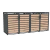 Mülltonnenbox Lacina 4 x 240 l Anthrazit/Holzoptik 80 x 264 x 116 cm*Westmann Best