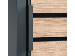 Mülltonnenbox Lacina 4 x 240 l Anthrazit/Holzoptik 80 x 264 x 116 cm*Westmann Best