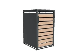 Westmann Gartenschränke|Mülltonnenbox Lacina 1 x 240 l Anthrazit/Holzoptik 80 x 68 x 116 cm