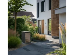 Westmann Gartenschränke|Mülltonnenbox Lacina 1 x 240 l Anthrazit/Holzoptik 80 x 68 x 116 cm