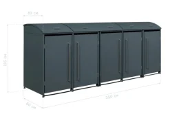 Westmann Mülltonnenboxen|Mülltonnenbox Moderna 5 x 240 l Anthrazit 83 cm x 350 cm x 135 cm