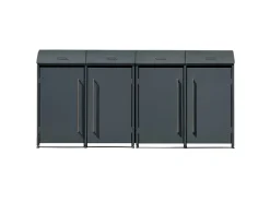Westmann Mülltonnenboxen|Gartenschränke|Mülltonnenbox Moderna 4 x 240 l Anthrazit 83 cm x 278 cm x 135 cm
