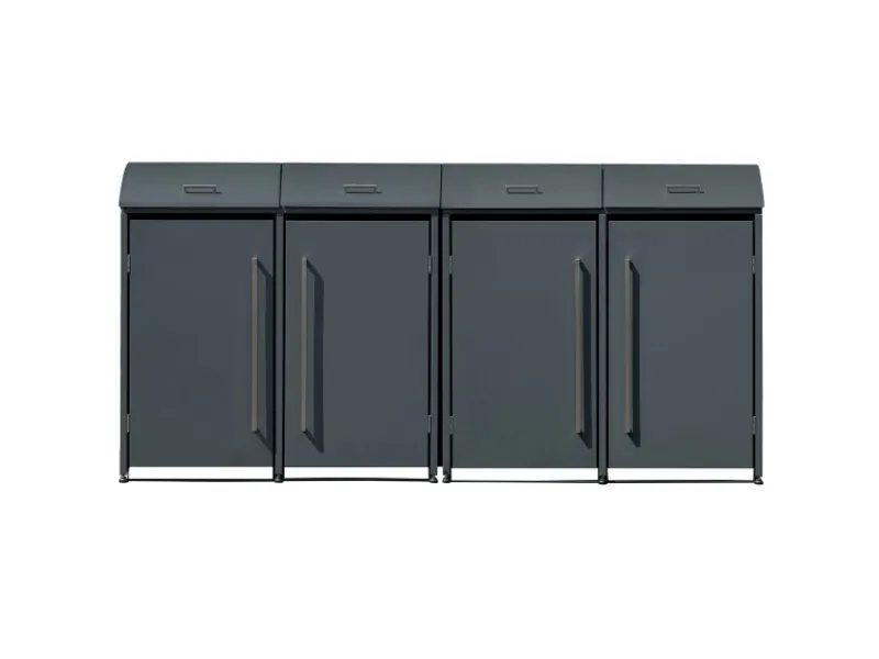 Westmann Mülltonnenboxen|Gartenschränke|Mülltonnenbox Moderna 4 x 240 l Anthrazit 83 cm x 278 cm x 135 cm