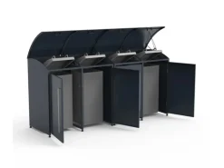 Westmann Mülltonnenboxen|Gartenschränke|Mülltonnenbox Moderna 4 x 240 l Anthrazit 83 cm x 278 cm x 135 cm