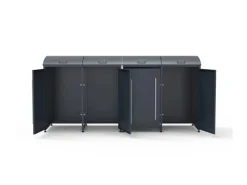 Westmann Mülltonnenboxen|Gartenschränke|Mülltonnenbox Moderna 4 x 240 l Anthrazit 83 cm x 278 cm x 135 cm