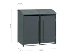 Westmann Mülltonnenboxen|Gartenschränke|Mülltonnenbox Moderna 2 x 240 l Anthrazit 83 cm x 139 cm x 135 cm