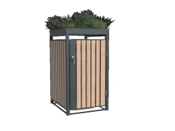 Mülltonnenbox Planta 1 x 240 l Anthrazit/Holzoptik 84 x 68 x 124,5 cm*Westmann Best