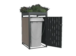 Mülltonnenbox Planta 1 x 240 l Anthrazit/Holzoptik 84 x 68 x 124,5 cm*Westmann Best