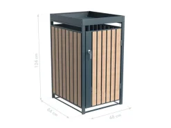 Mülltonnenbox Planta 1 x 240 l Anthrazit/Holzoptik 84 x 68 x 124,5 cm*Westmann Best