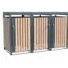 Westmann Gartenschränke|Mülltonnenbox Planta 3 x 240 l Anthrazit/Holzoptik 84 x 200 x 124,5 cm
