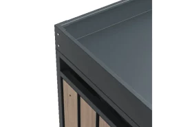 Westmann Gartenschränke|Mülltonnenbox Planta 3 x 240 l Anthrazit/Holzoptik 84 x 200 x 124,5 cm