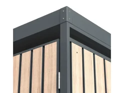 Westmann Gartenschränke|Mülltonnenbox Planta 3 x 240 l Anthrazit/Holzoptik 84 x 200 x 124,5 cm