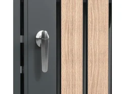 Westmann Gartenschränke|Mülltonnenbox Planta 3 x 240 l Anthrazit/Holzoptik 84 x 200 x 124,5 cm