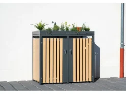 Westmann Mülltonnenboxen|Mülltonnenbox und Gerätebox Design 1 Anthrazit 134 cm x 84 cm x 125 cm