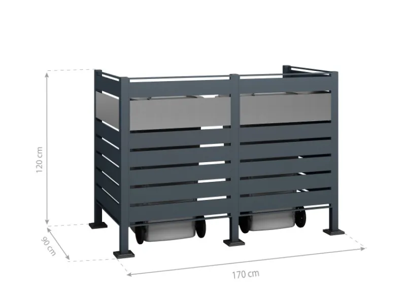 Mülltonnenverkleidung Planum Metall 2 x 240 l*Westmann Outlet