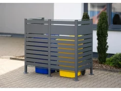 Westmann Besen|Mülltonnenboxen|Mülltonnenverkleidung Planum Metall 2 x 240 l