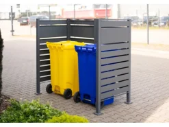 Westmann Besen|Mülltonnenboxen|Mülltonnenverkleidung Planum Metall 2 x 240 l