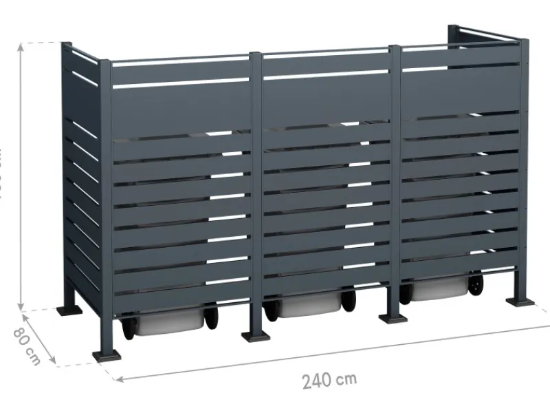 Mülltonnenverkleidung Planum Metall 3 x 240 l*Westmann Outlet