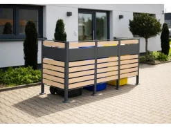 Westmann Mülltonnenboxen|Mülltonnenverkleidung Planum Metall 3 x 240 l