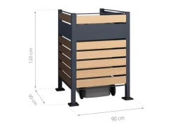 Westmann Mülltonnenboxen|Mülltonnenverkleidung Planum Metall 1 x 240 l