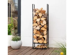 Stahl Kaminholzregal Porthos Schwarz 40x20x120 cm*Westmann New