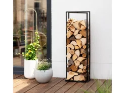 Stahl Kaminholzregal Xavier Schwarz 40x20x120 cm*Westmann Best