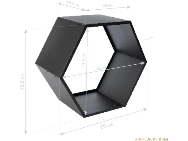 Stahl Kaminholzregal Biene Schwarz 88x45x77 cm*Westmann Discount