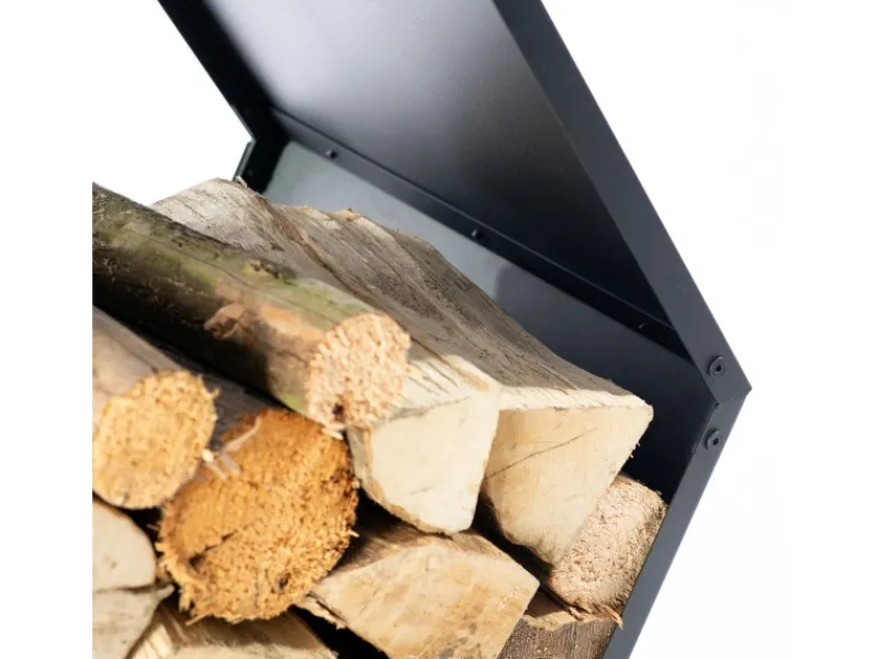 Stahl Kaminholzregal Biene Schwarz 88x45x77 cm*Westmann Discount