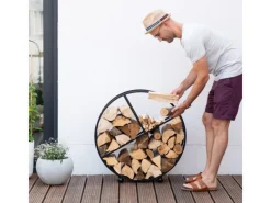 Westmann Kaminholzregale|Stahl Kaminholzregal Osiris Schwarz 80x82 cm