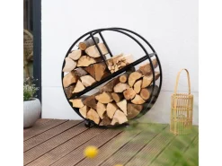 Westmann Kaminholzregale|Stahl Kaminholzregal Osiris Schwarz 80x82 cm