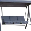 Balkonmöbel|Hollywoodschaukeln|Westside Hollywoodschaukel 3-Sitzer 195 cm x 117 cm x 175 cm Grau