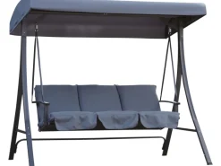 Balkonmöbel|Hollywoodschaukeln|Westside Hollywoodschaukel 3-Sitzer 195 cm x 117 cm x 175 cm Grau