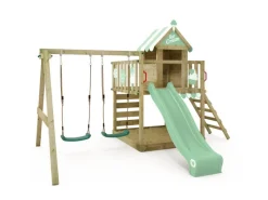 Wickey Gartenspielgeräte|Spielturm Smart Candy Klettergerüst mit Rutsche Pastellgrün