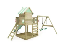 Wickey Gartenspielgeräte|Spielturm Smart Candy Klettergerüst mit Rutsche Pastellgrün