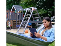 Wickey Gartenspielgeräte|Spielturm Smart Cave mit Rutsche Pastellblau