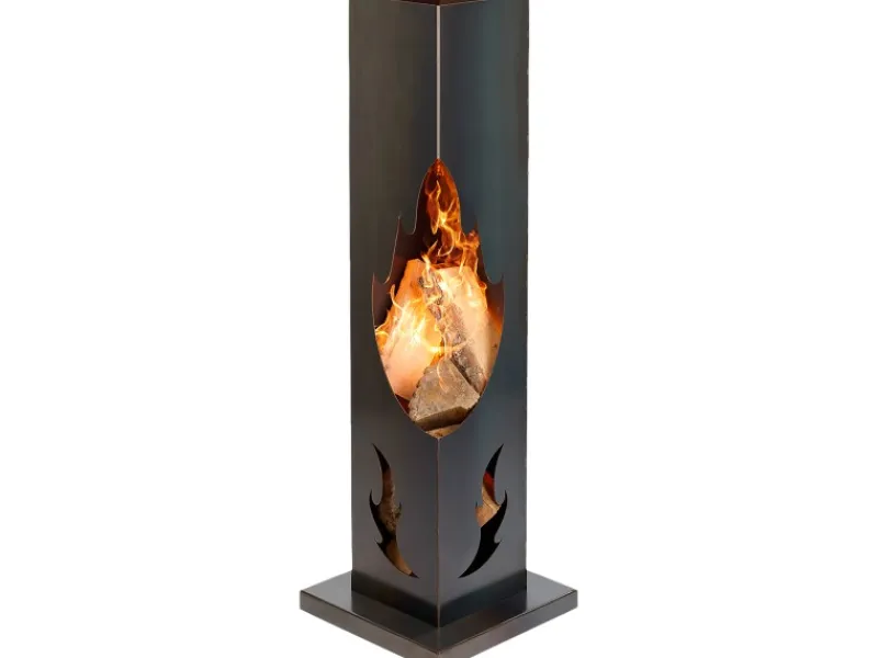Wilk Feuerschalen|Feuerkörbe|Feuersäule Flamme 38 cm x 38 cm x 119 cm