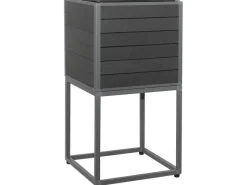 Quads|WPC Quader Monaco Alurahmen/Metallständer mit Einsatz 33x33x31/65 cm