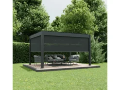 Ximax Markisen|Seitenmarkise Aluminium Pergola Elektrisch 400 cm Dunkelgrau