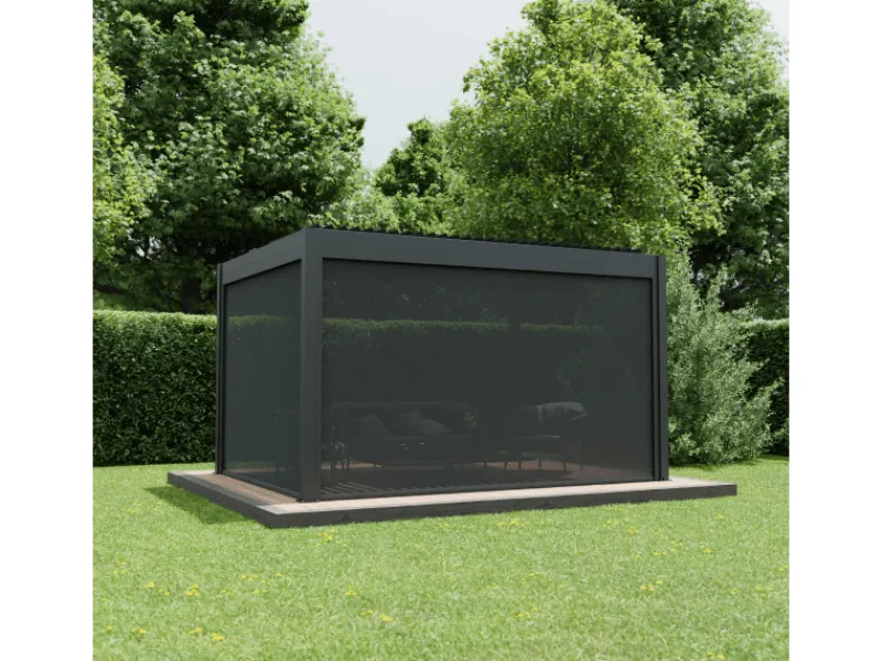 Ximax Markisen|Balkonsichtschutz|Seitenmarkise Aluminium Pergola 400 cm Dunkelgrau