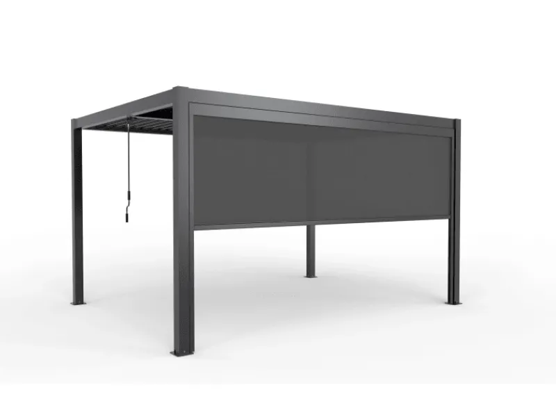 Ximax Markisen|Balkonsichtschutz|Seitenmarkise Aluminium Pergola 400 cm Dunkelgrau