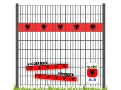 zaunzu Sichtschutz Fanartikel Albanien für Doppelstabmatten Akzentstreifen*