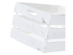 Aufbewahrungskiste Holz Vintage 39 cm x 29 cm x 21,5 cm Weiß*Zeller New